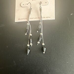 silver and black earrings